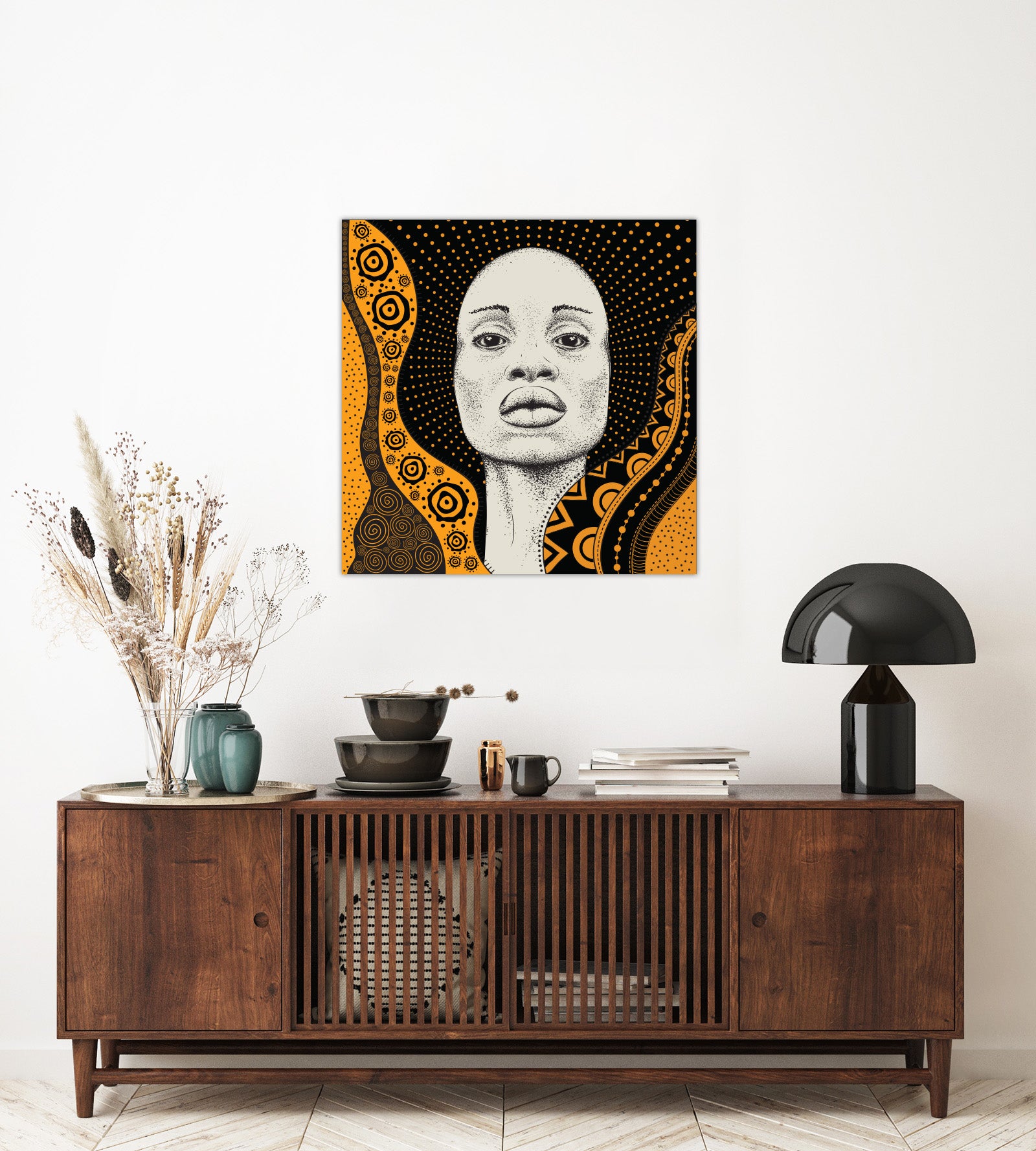 لوحة جدارية امرأة افريقية