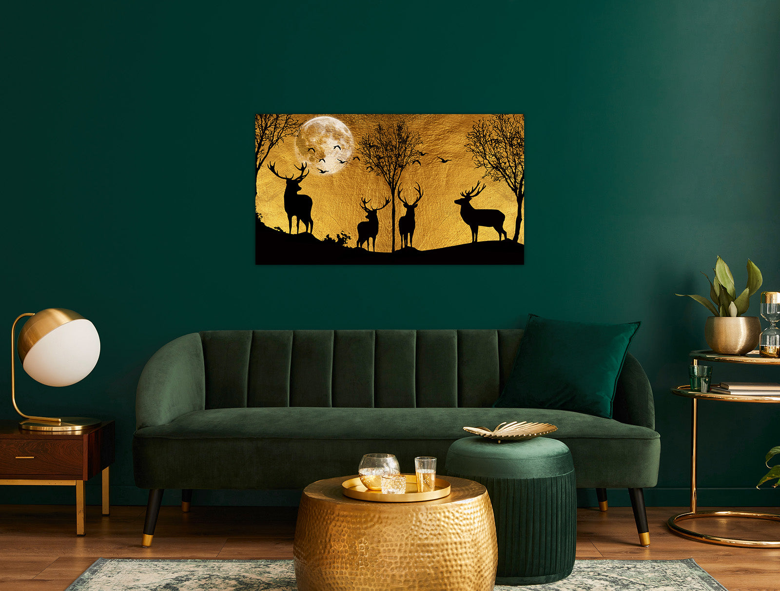 Black and Gold Wall Painting (Deer)
