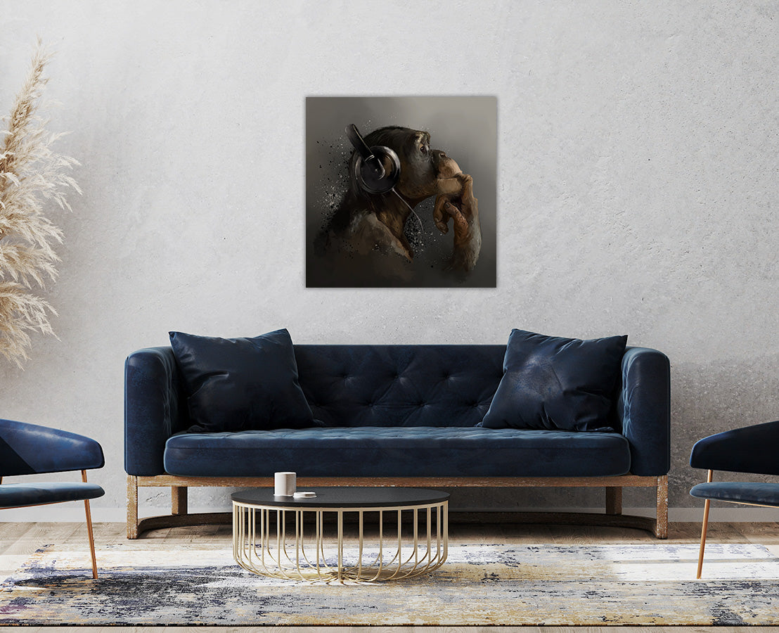 Abstract Wall Art (A monkey with headphones)
