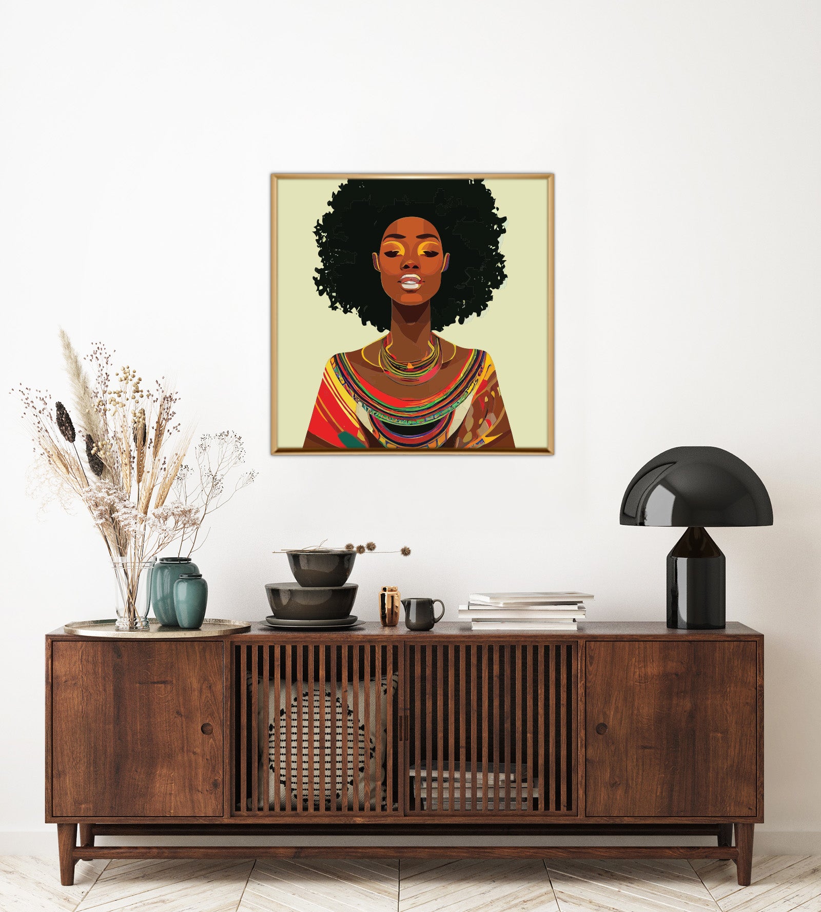 لوحة كانفس (نمط افريقي) لامرأة افريقية