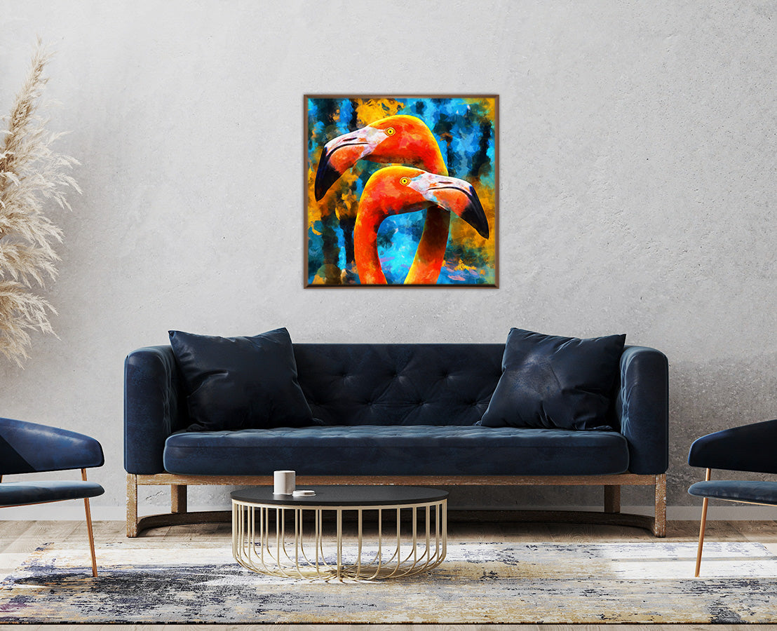 "Digital Large Canvas Wall Art (Flamingo) "