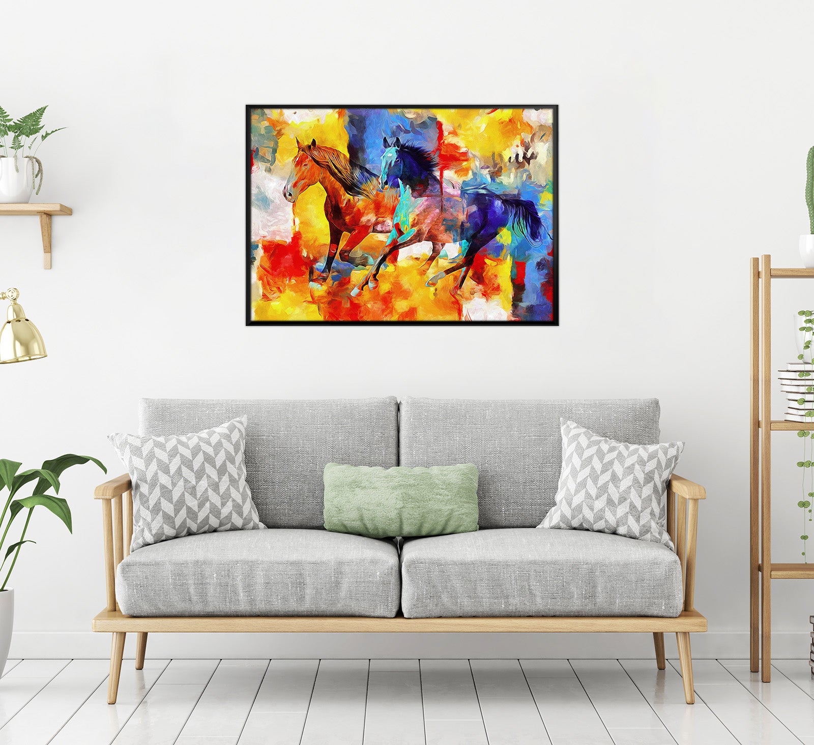 "Digital Art Large Canvas Print (Horses) "