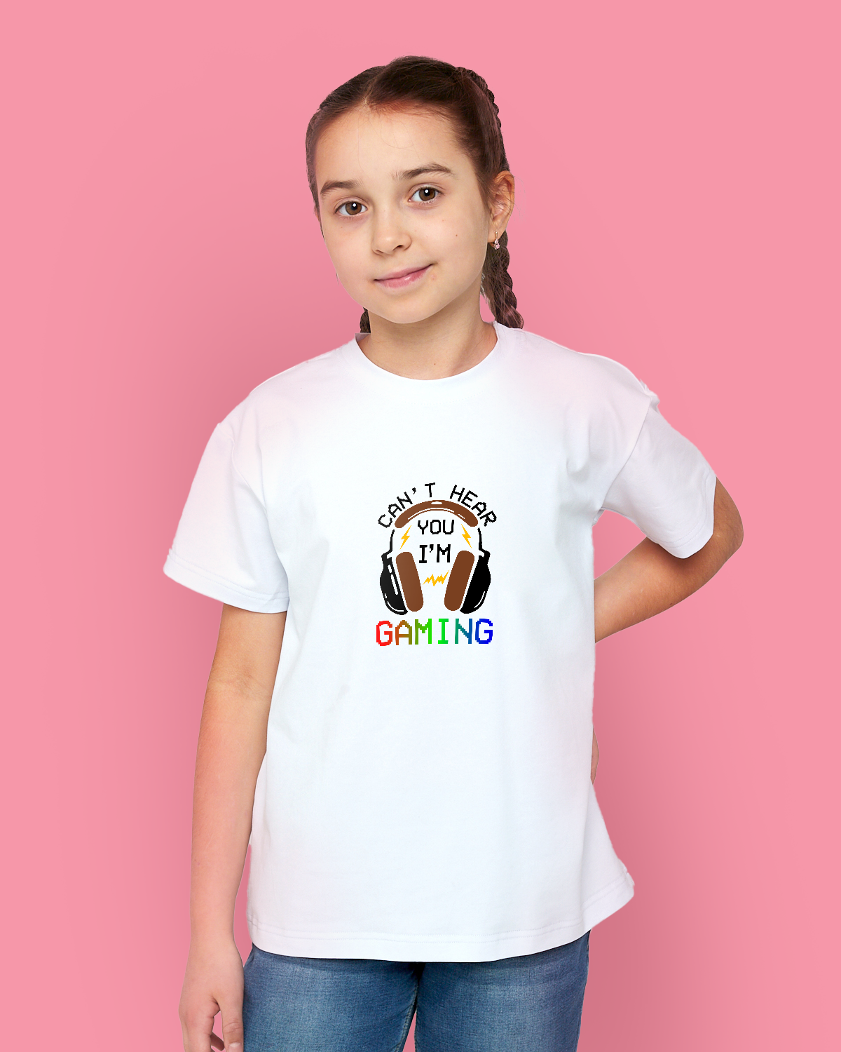 Girls T-shirt (Can't Hear You I'm Gaming)