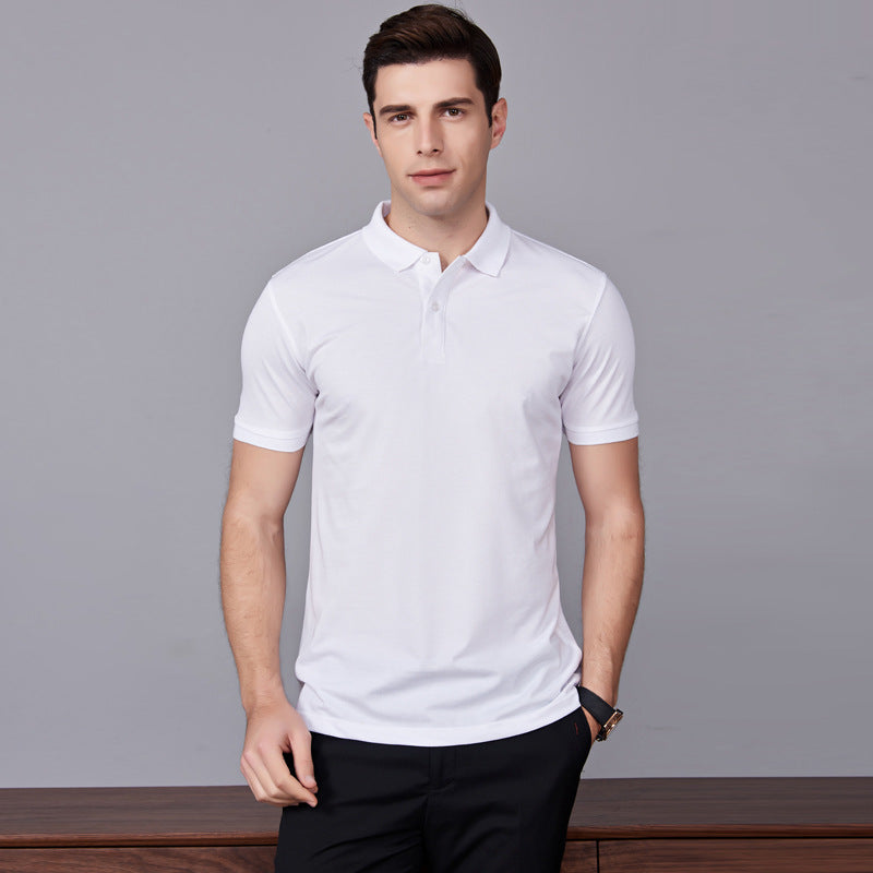 Classic Simple Short Sleeved Polo Shirt With Pique Mesh