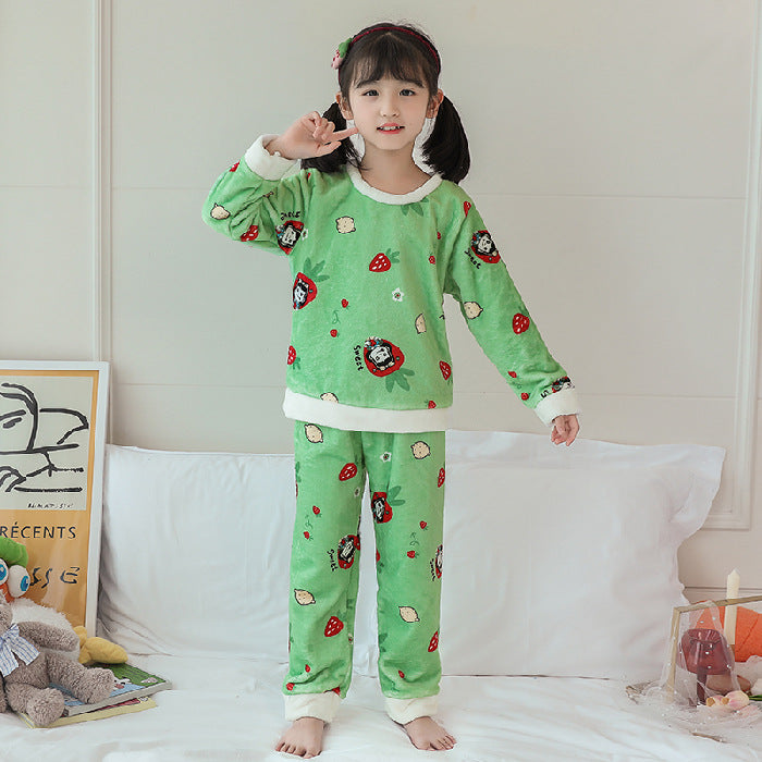 Cute Children's Flannel Pajamas For Girls