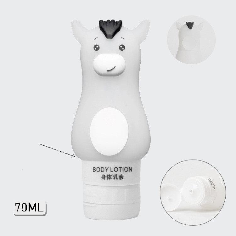 Portable Cute Cartoon Bear Penguin Animal Silicone Travel Case Organizer Shampoo Shower Gel Lotion Storage Refillable Bottle
