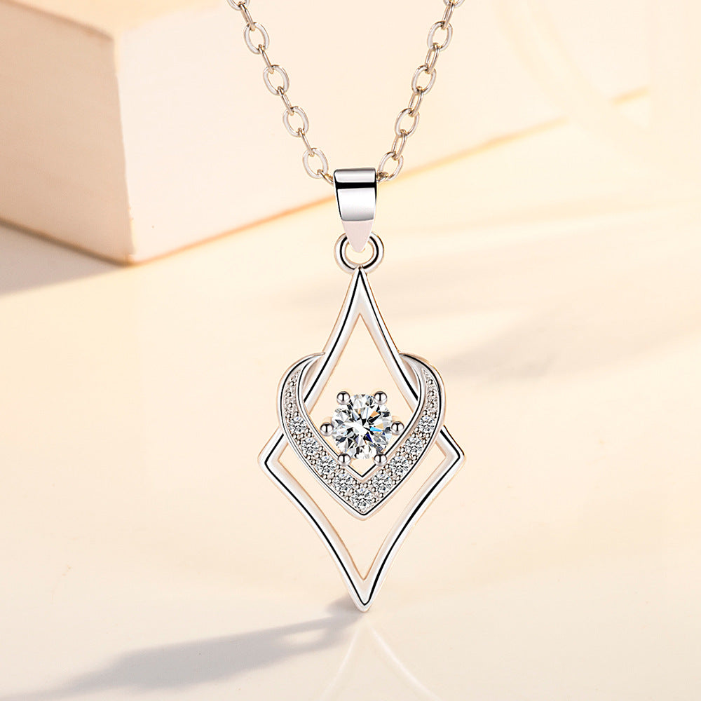 Fashion Water Cube Pendant Necklace Girls Pendant Jewelry