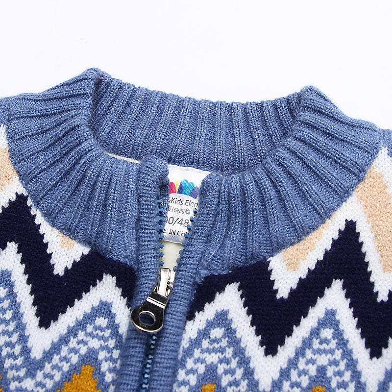 Baby Plus Velvet Zipper Sweater Cotton-padded Jacket Cotton-padded Jacket