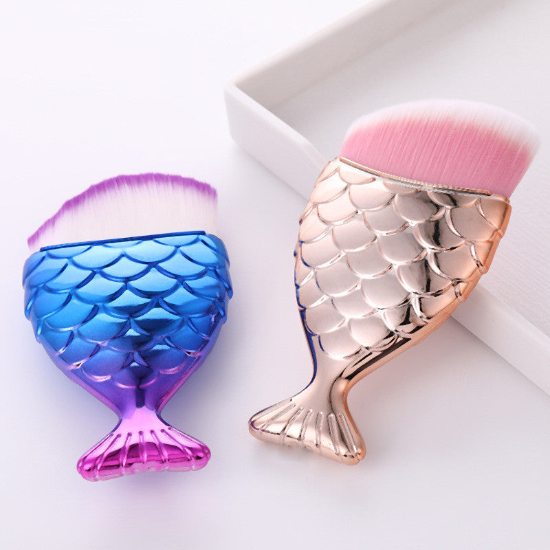 Mermaid Silhouette Brush Beauty Tool Color Fishtail Nylon Hair Makeup Tool