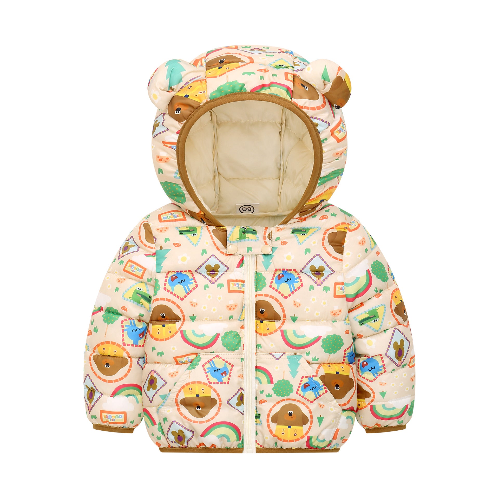 Small And Medium-sized Children's Down Padded Winter Boys And Girls Printed Cotton Coat
