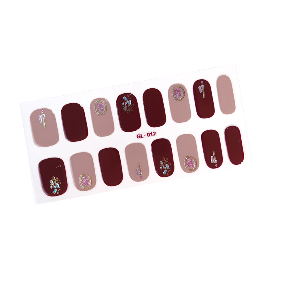 Bronzing Cat's Eye Letters Color Nail Polish Film Nail Stickers Full Stickers