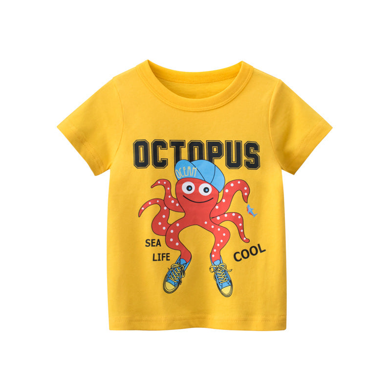 Boys Short-sleeved T-shirts, Children's Clothing, Baby Tops
