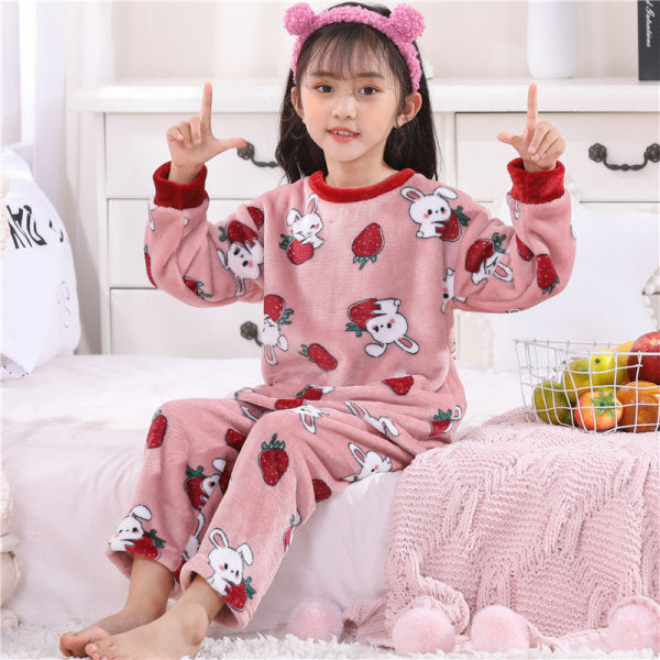 Children's Pajamas Women's Winter Plus Velvet Thick