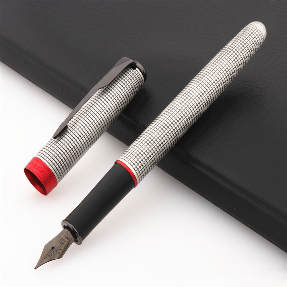 Black Plaid Silver Series Business Pen