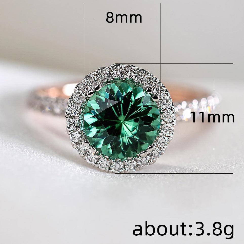 All-match Zircon Ladies Ring Silver-plated Copper