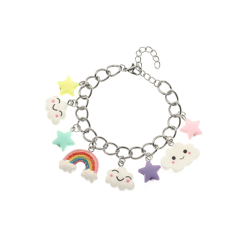 Children's Bracelet Rainbow Clouds Five-pointed Star Cute Pendant