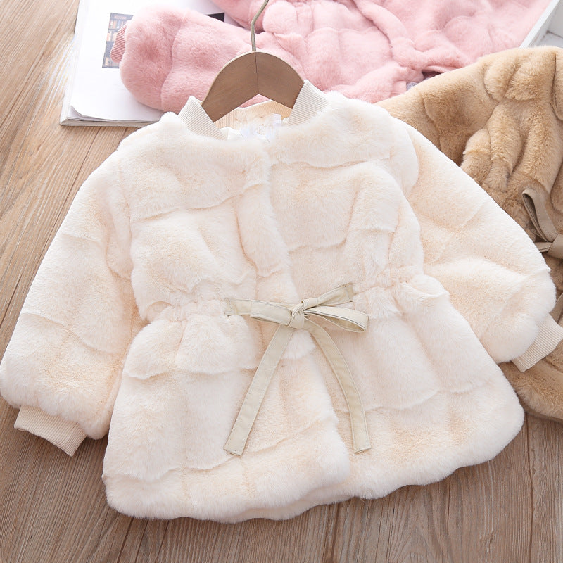 Fashion New Style Fur For Little Girl Mink Fluffy Coat