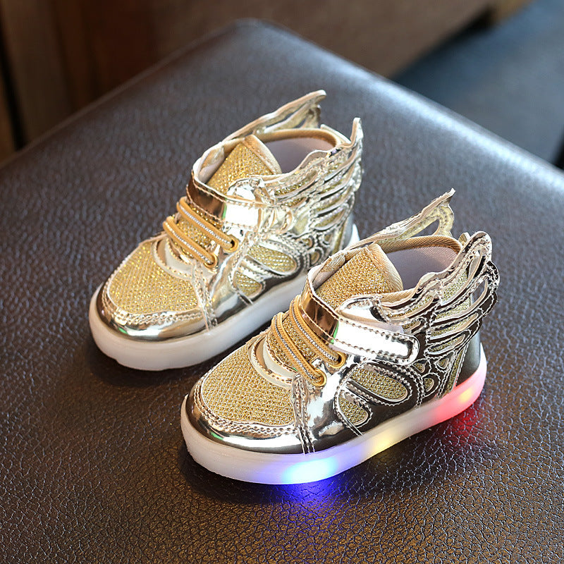 New Spring and Autumn Glowing Flashing Lights Shoes Children's Wings Shoes