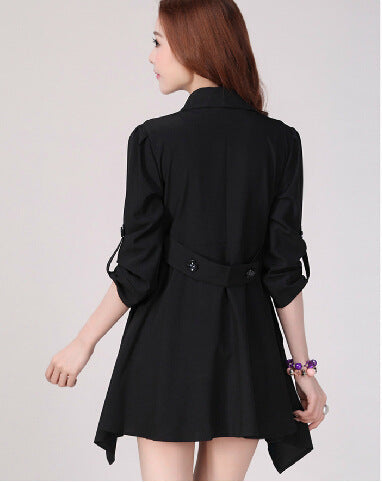 Korean women's medium and long coat
