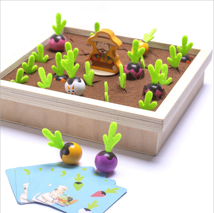 Wooden Toys New Vegetable Memory Game Radish Size Matching