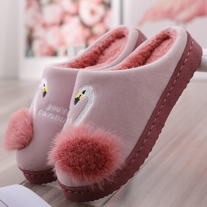 Flamingo cotton slippers