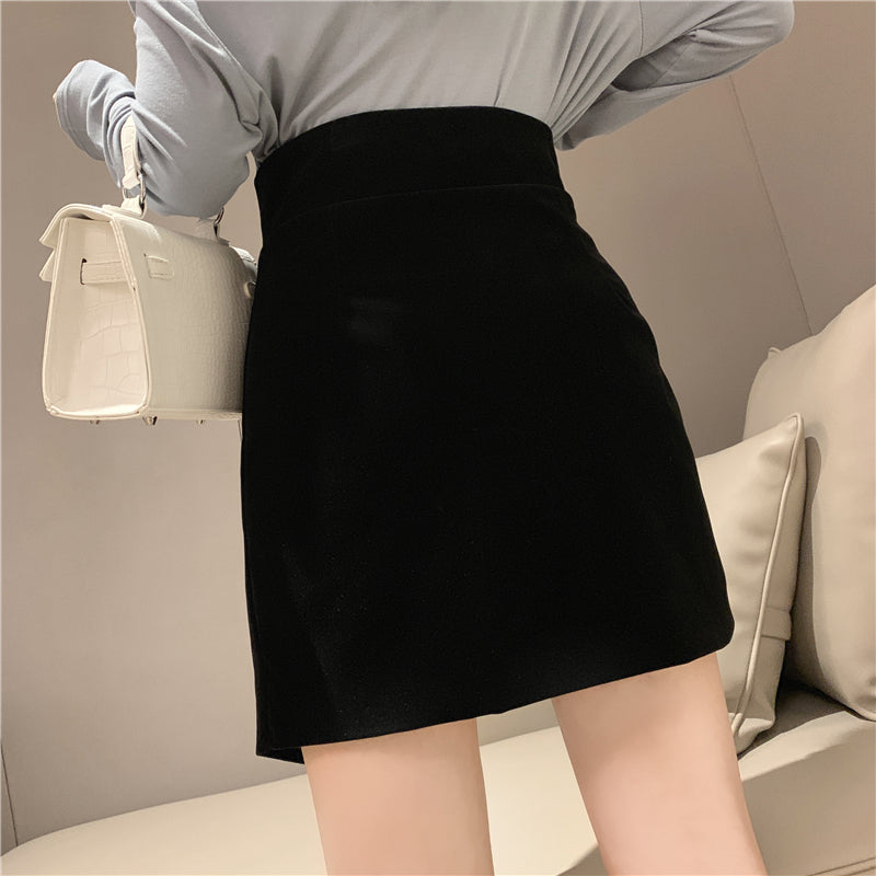 High Waist Slim Black Skirt