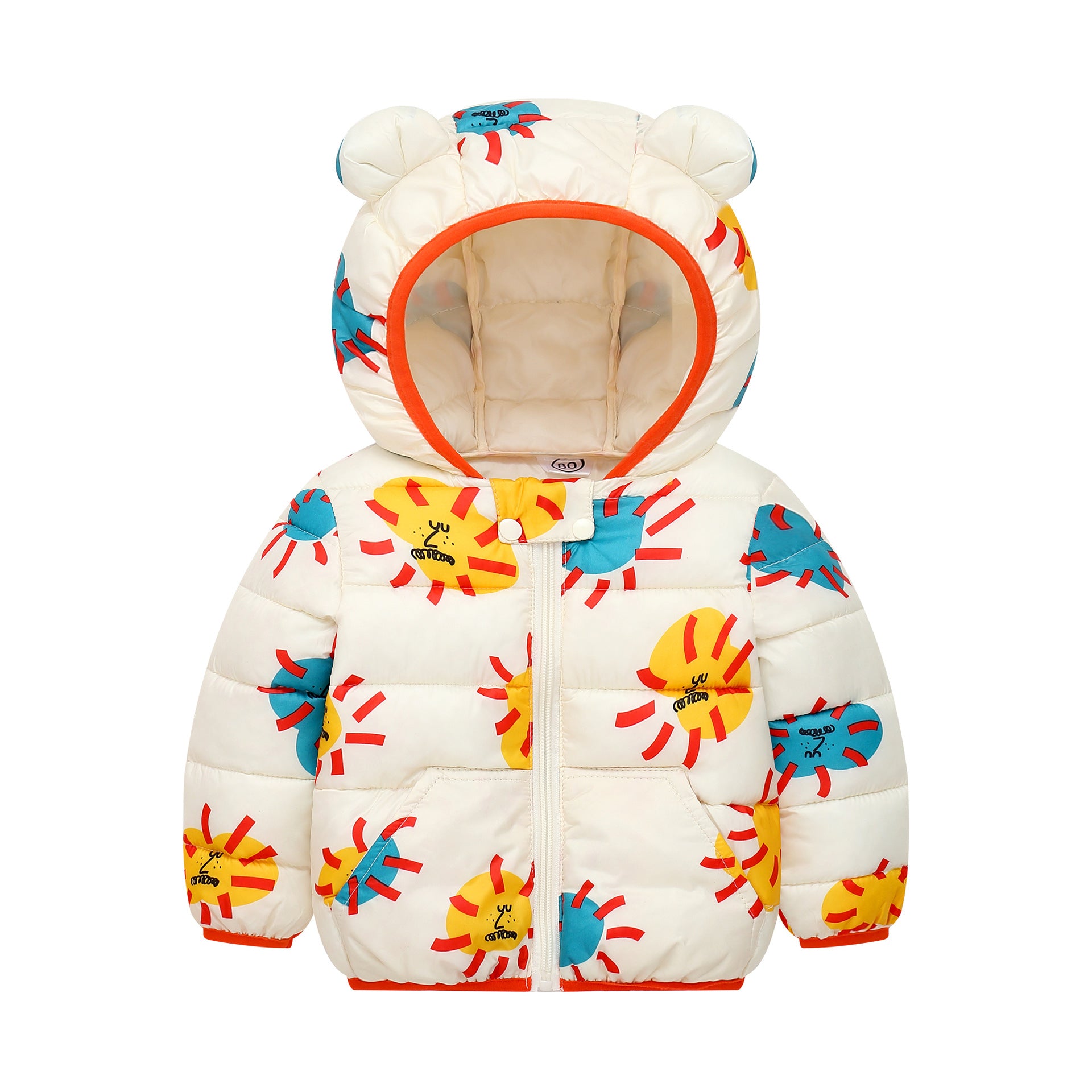 Small And Medium-sized Children's Down Padded Winter Boys And Girls Printed Cotton Coat