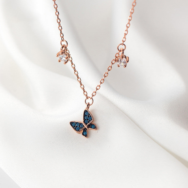 Blue Butterfly Petite Necklace