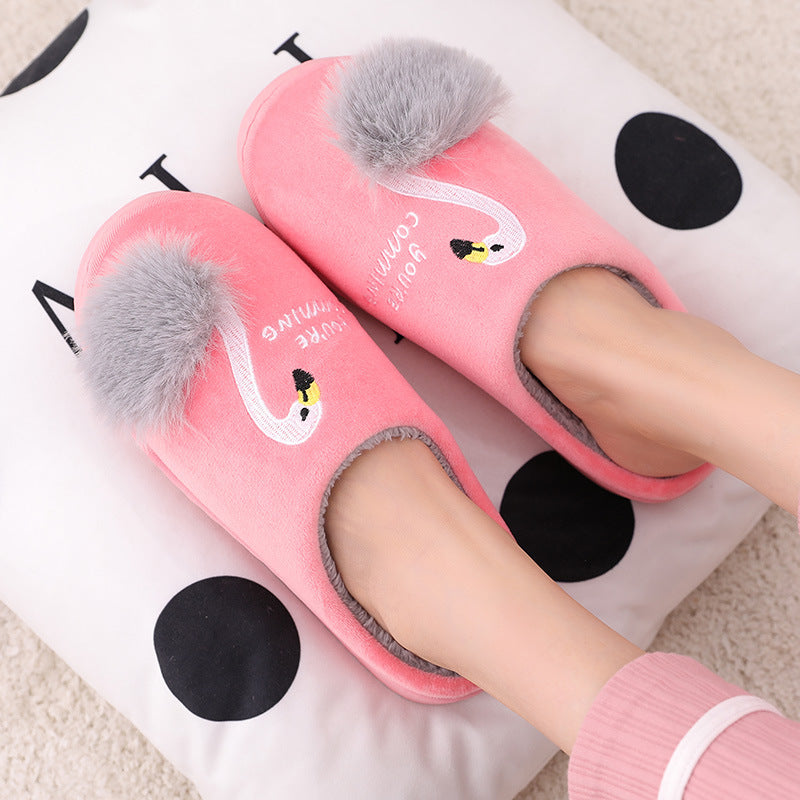 Flamingo cotton slippers