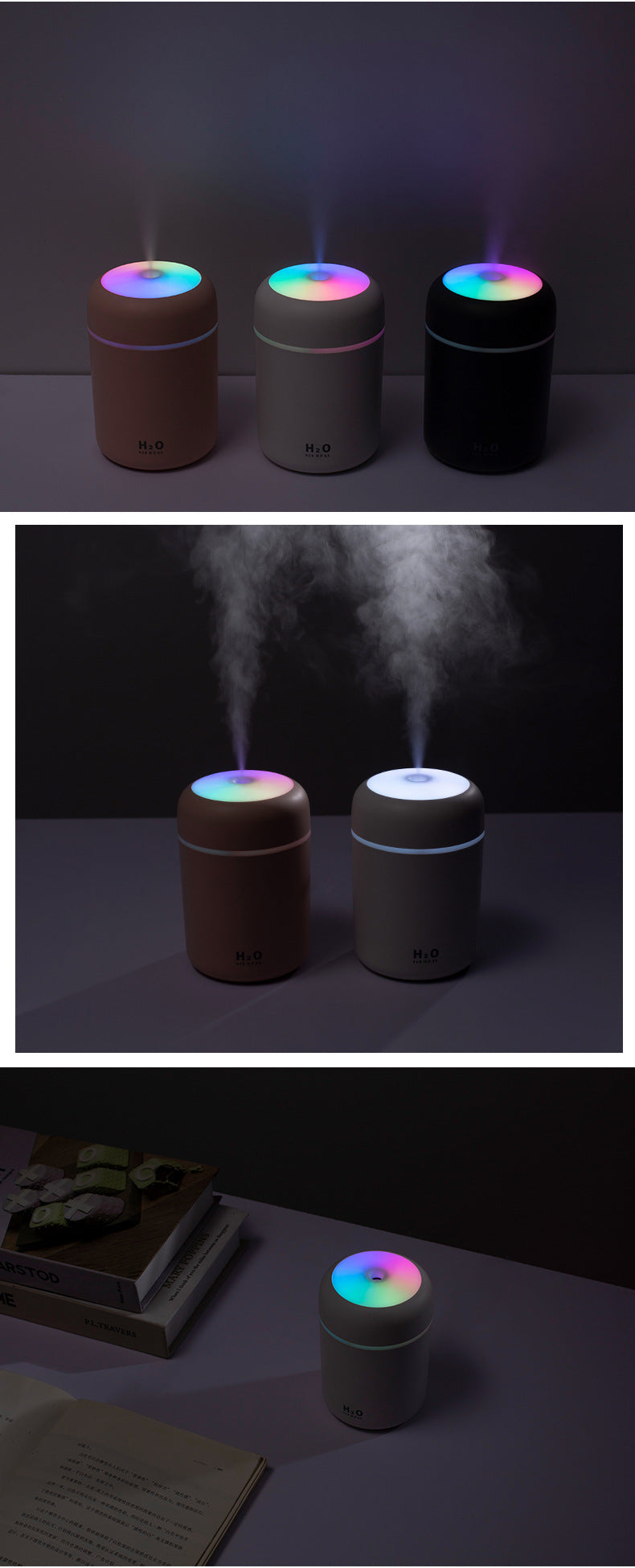 Home Car Charging Colorful Air Humidifier Usb Water Replenishment