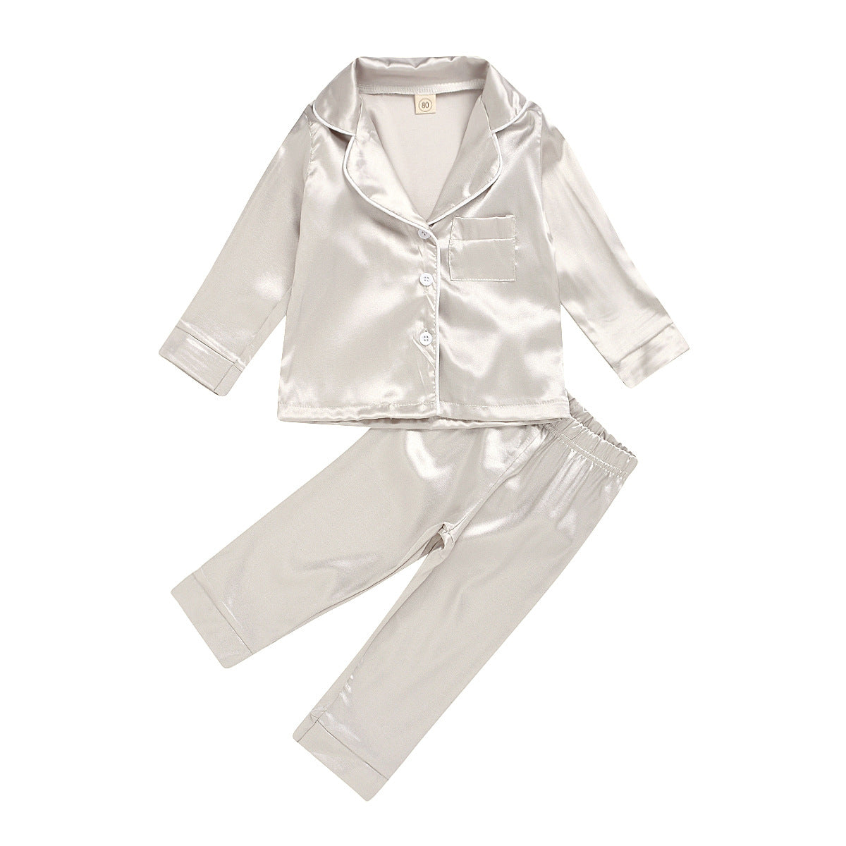 white Long Sleeve Two Piece Suit