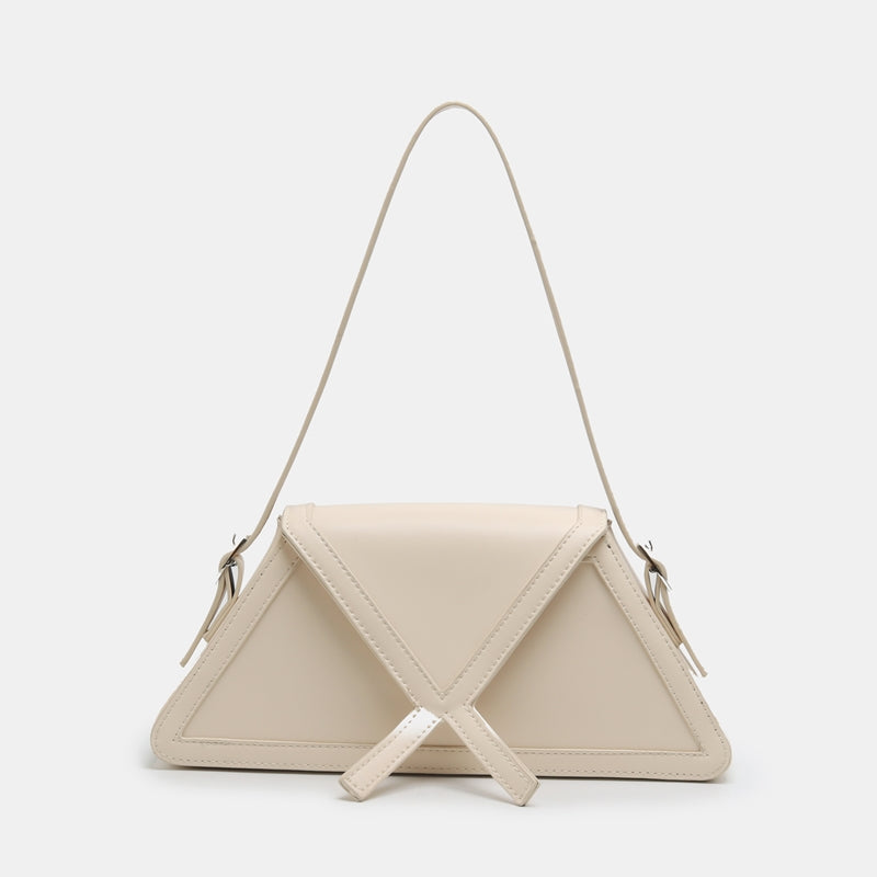 Stitching Contrast Trapezoid Shoulder Bag Panelled Trapezoid Underarm Bag