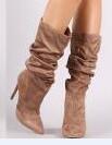 High heeled pointed mid boot