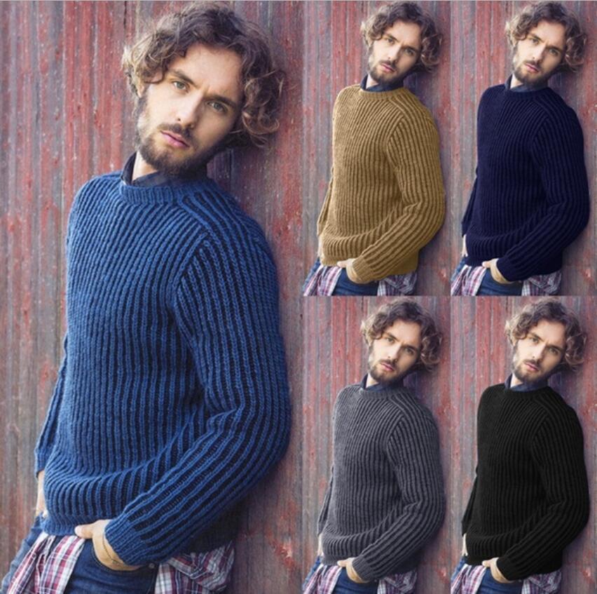 Knitted sweater pullover round neck sweater