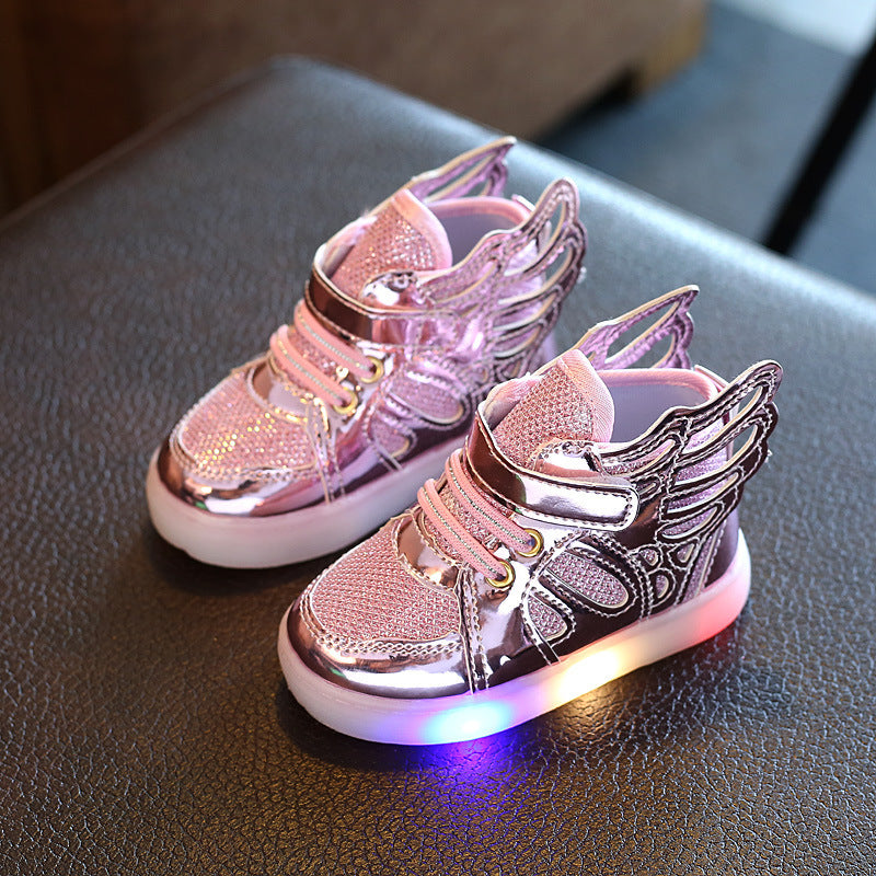 New Spring and Autumn Glowing Flashing Lights Shoes Children's Wings Shoes