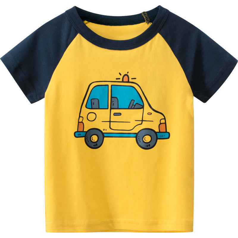 New Children's Clothing Car Cartoon T-shirt