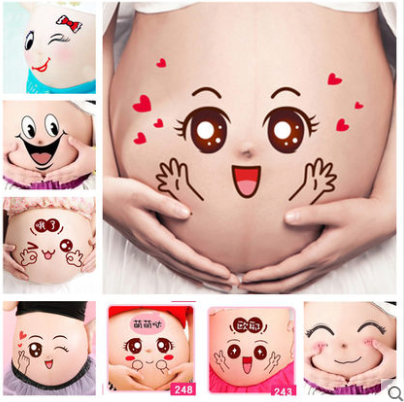 Compatible with Apple, Pregnant women take pictures of pregnant women with belly stickers, pregnant women with belly stickers, pregnant women with navel stickers, photo studios, Photo Props