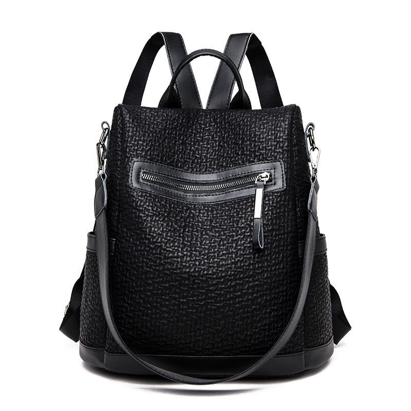 Embossed elephant pattern anti-theft backpack