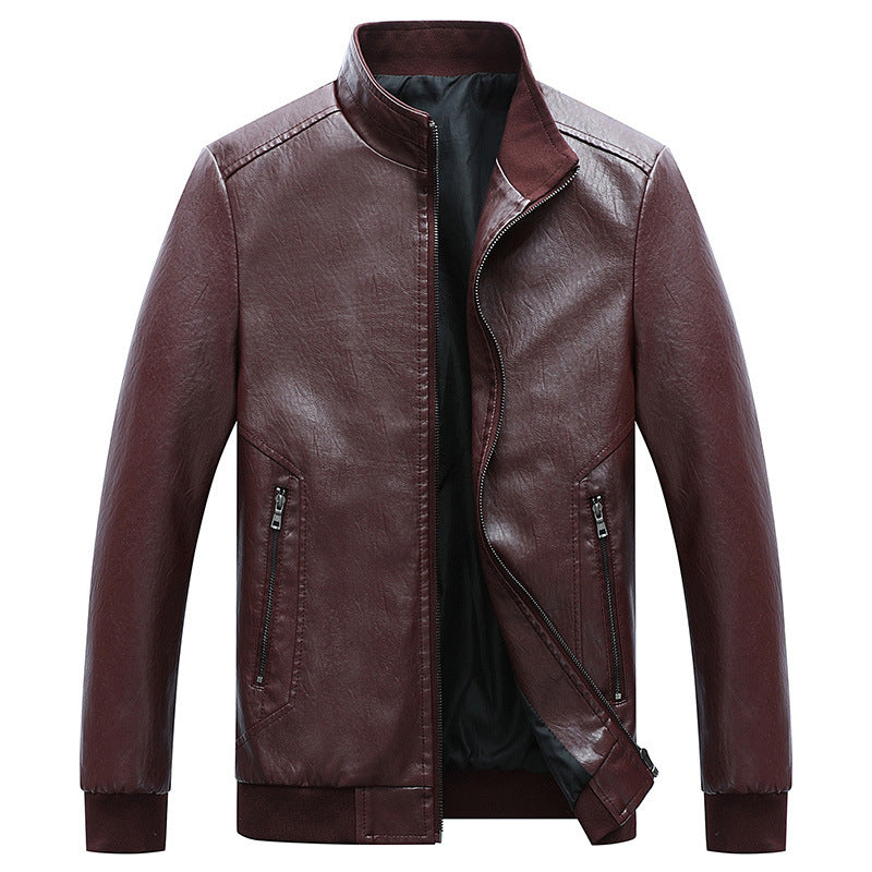 Men's Washed PU Leather Jacket