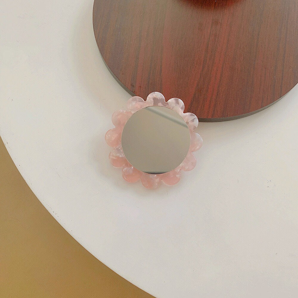 Acetate Sunflower Makeup Retro Floral Small Mirror Small And Cute Portable