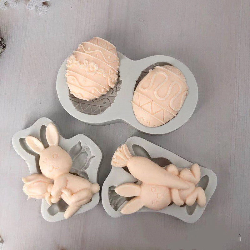 3D Rabbit Easter Bunny Silicone Cake Molds Fondant Resin Molds Cake Tools Pastry Kitchen Baking Accessories
