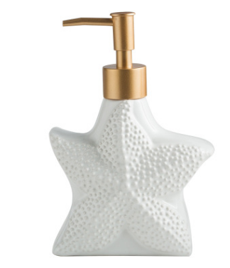 Starfish Shell Shape Ceramic Liquid Soap Dispenser Bathroom Sub-bottling Shower Gel Bottle Hand Sanitizer Container