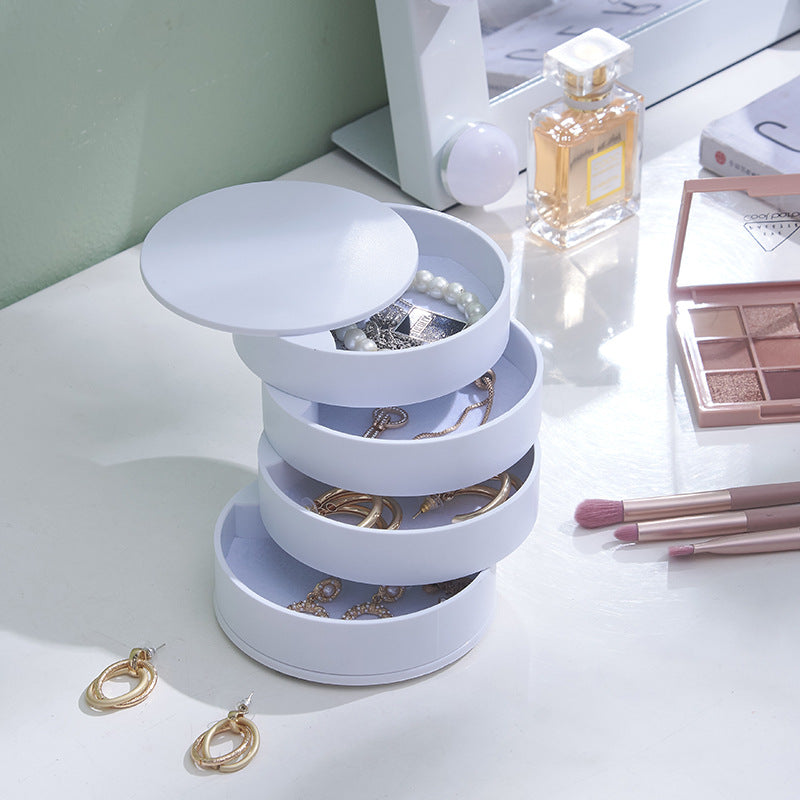 Rotating Multilayer Earring Jewelry Storage Box