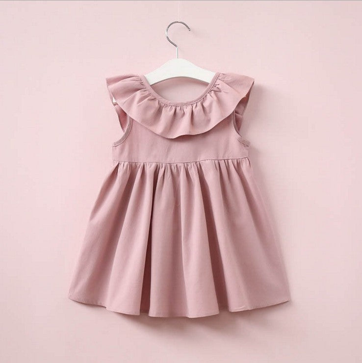 New Children's Clothing Baby Children Girls Bow Pleated Halter Skirt Princess Dress