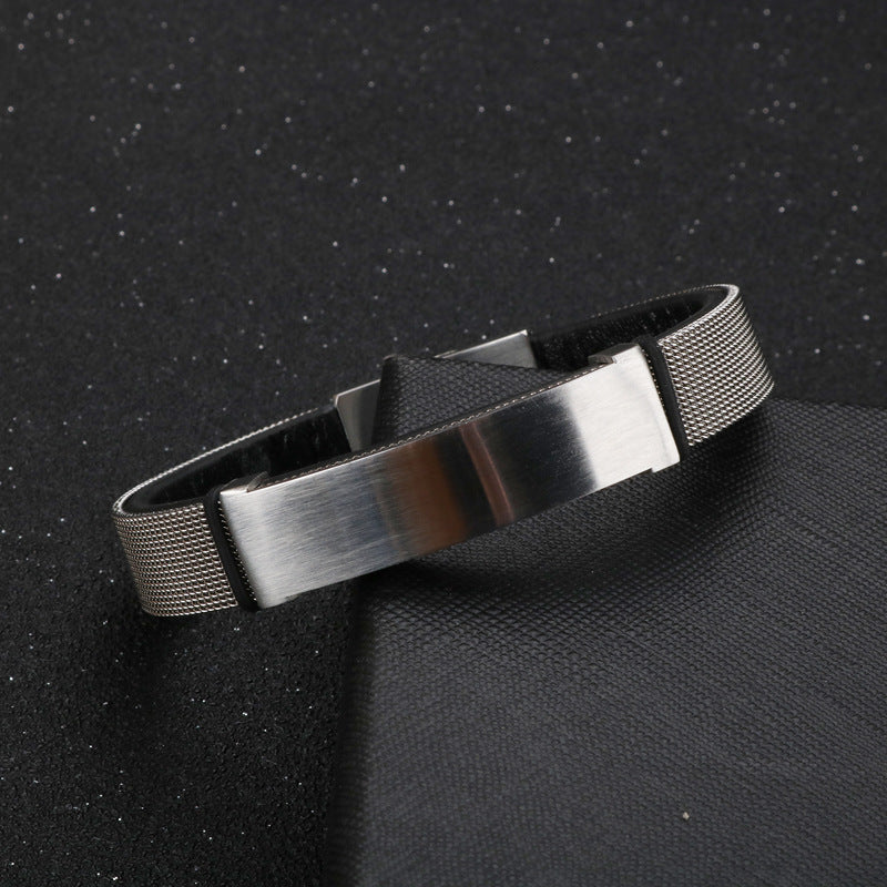 Men's Steel Leather Bracelet Trend