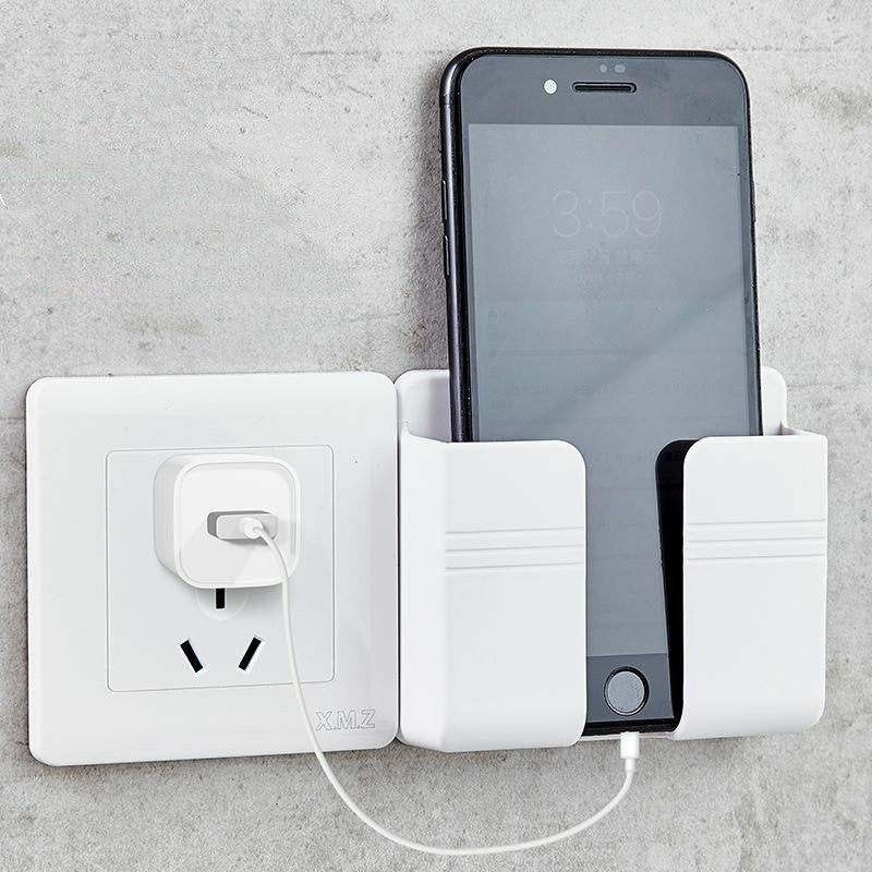 Adhesive Mobile Phone Charging Stand Wall Hanging Lazy Bedside Shelf