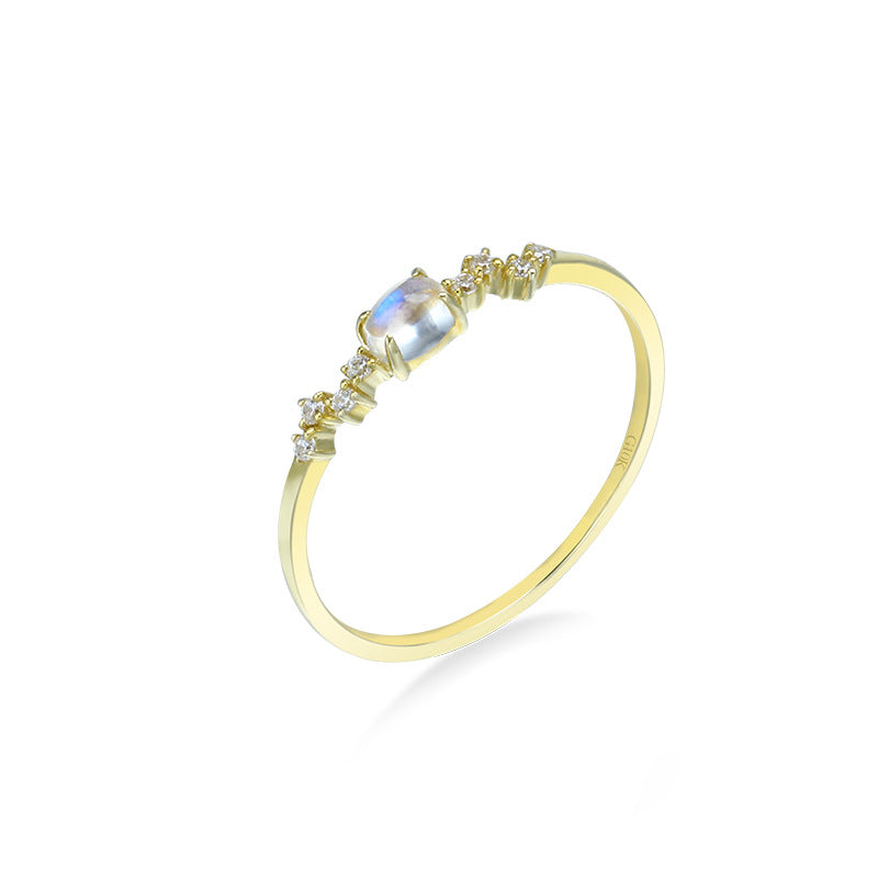 Vintage Blue Moonlight Gemstone 925 Silver Cubic Zirconia Ring