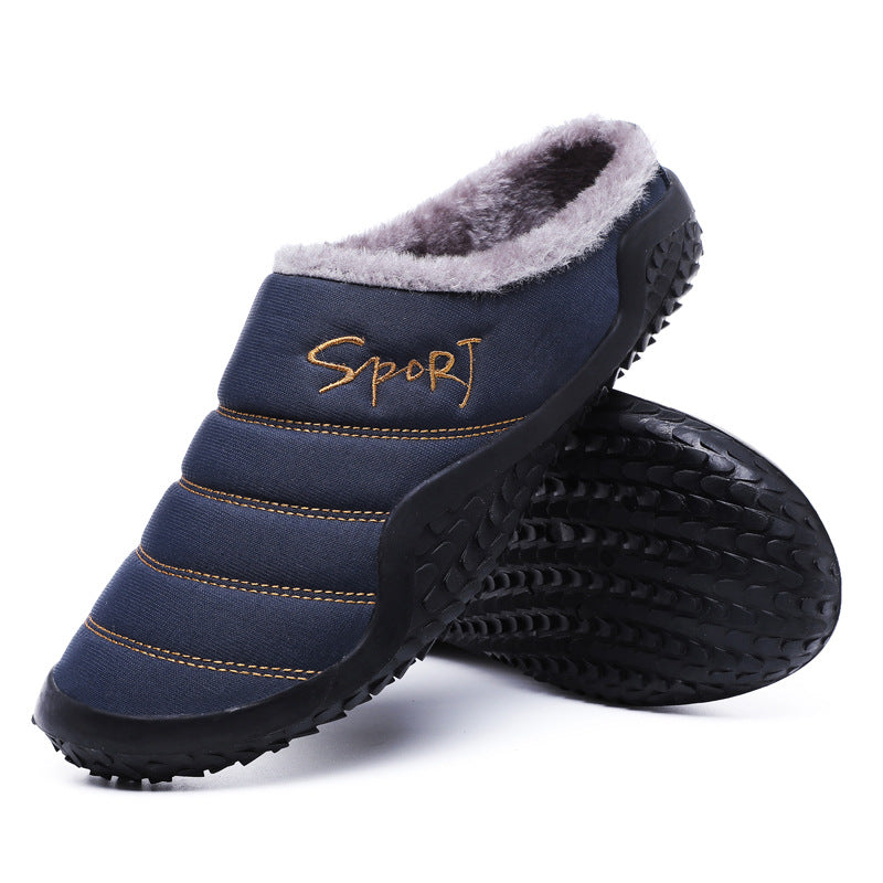 Autumn Winter Cotton Slippers Male Thick - soled Indoor