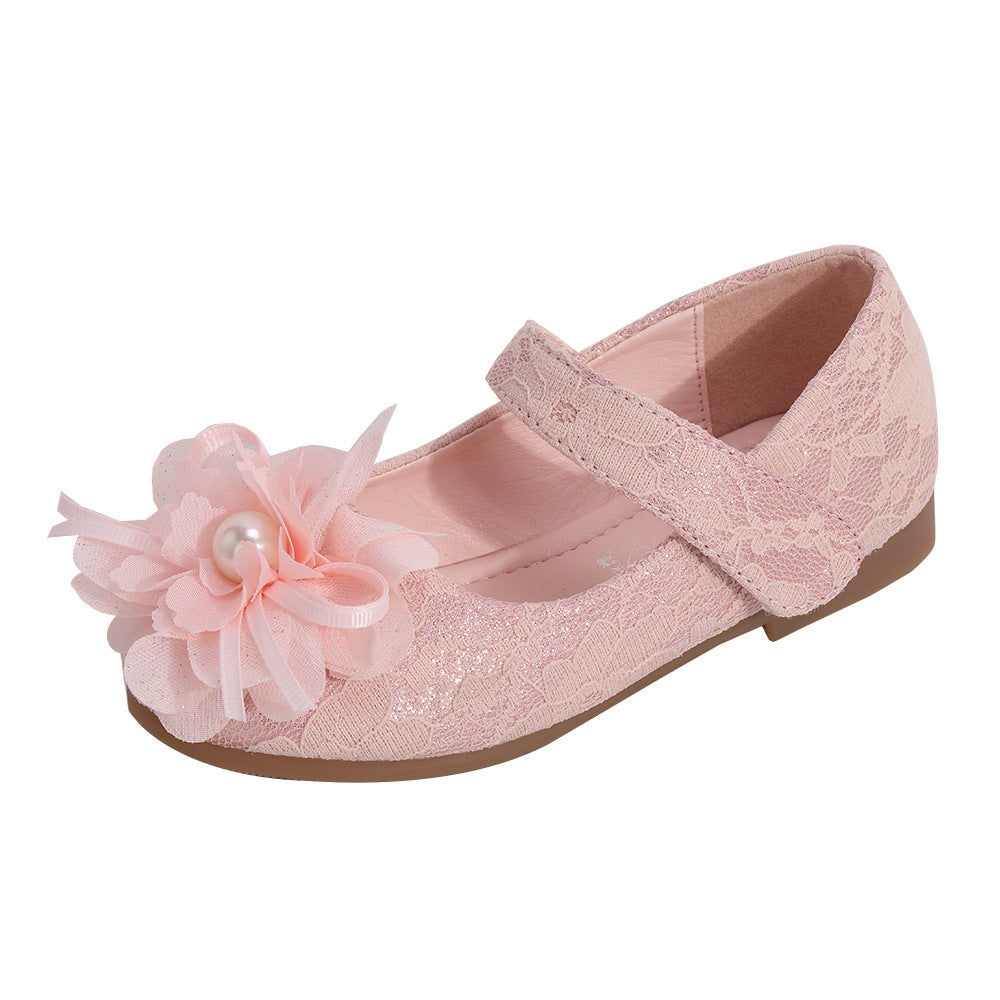 Girls Dress Shoes Flower Lace Princess Shoes