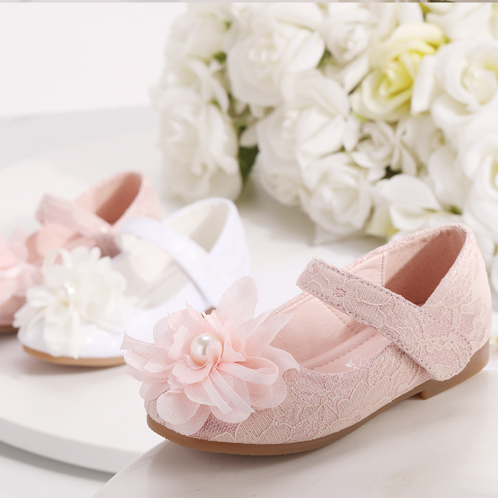 Girls Dress Shoes Flower Lace Princess Shoes